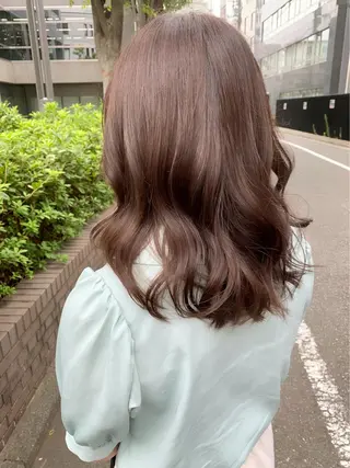 ミディアム カラー ヘアアレンジ 髪質改善/縮毛矯正 艶カラー/珠聡のヘアスタイル