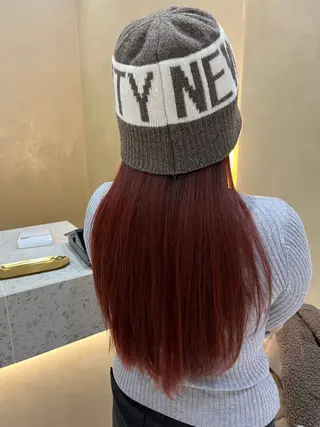 ロング カラー ヘアアレンジ 暖色韓国ヘア🤍 保科侑花のヘアスタイル