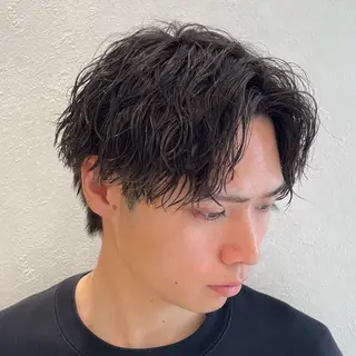 ショート パーマ メンズ Reginavita栄所属・パーマ×メッシュ/ 本日空き○/岡本一真のヘアスタイル