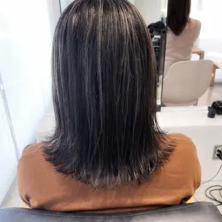 ミディアム 艶カラー/韓国風ヘア 🩵shioneのヘアスタイル