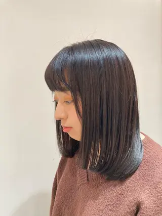 ミディアム カラー 前田 梨沙のヘアスタイル