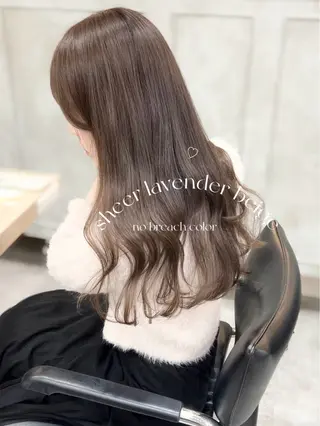 セミロング カラー misaki🩰🤍 まろみ透け感カラーのヘアスタイル