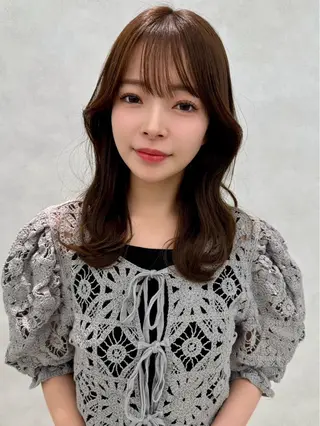 セミロング カラー 韓国ヘア🇰🇷透明 感カラー/yui💞のヘアスタイル