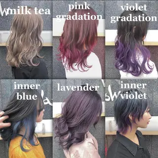 ロング カラー ヘアアレンジ 韓国/インナーカラー 🍑YUI🍑のヘアスタイル