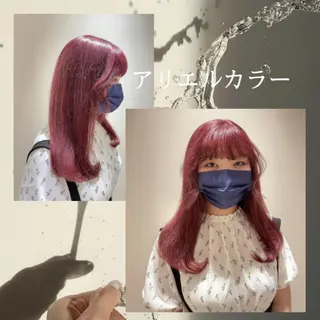 セミロング カラー ヘアアレンジ eN°byyoureshair所属・🎀若者人気No.1 湯川響🎀のヘアスタイル