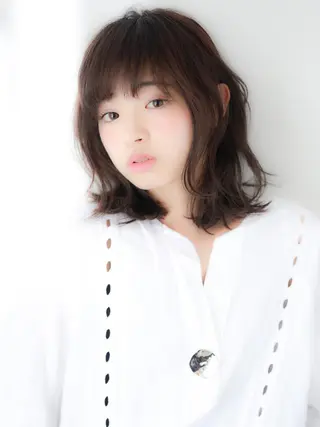 ミディアム カラー パーマ 山下 直人のヘアスタイル