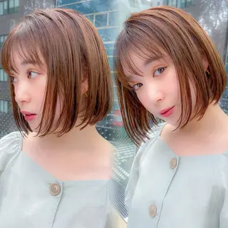 ショート カラー 顔周りレイヤー/ボブ 銀座✨中野まさひろのヘアスタイル