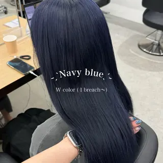 ロング カラー 暗髪🩶ラベンダー/ ブルー/ユウナ🤍のヘアスタイル