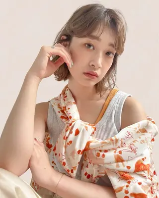 ミディアム カラー Joule 建山美友のヘアスタイル