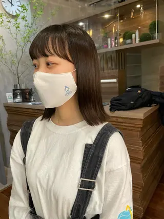 ミディアム カラー 透明感カラー 大人グレージュ有村のヘアスタイル