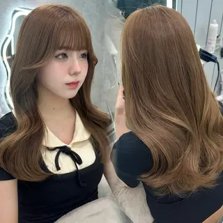 ミディアム ブリーチなしW🎀 髪質改善/はのんのヘアスタイル