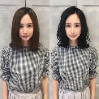 ミディアム カラー NoWL所属・大人可愛いショート＊ NoWL栗原隆成のヘアスタイル