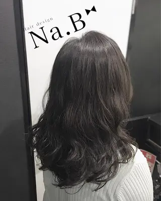 セミロング カラー パーマ ヘアアレンジ Hair design Na.B所属・ジユン 지윤のヘアスタイル