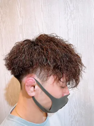 ショート パーマ ヘアアレンジ メンズ HUENEST アカデミーサロンのヘアスタイル