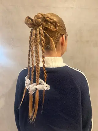 ロング ヘアアレンジ デザインカラー❤︎ イシイレイのヘアスタイル