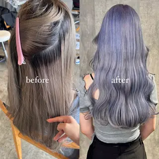 セミロング カラー 💫miyu💫デザ インカラー/アレンジのヘアスタイル