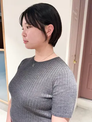 ショート 似合わせぷつっとボブ 縮毛矯正 久保田彩菜のヘアスタイル