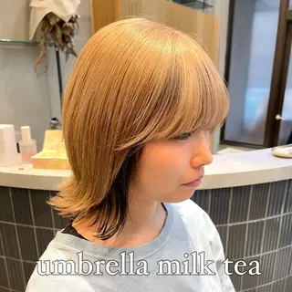 ミディアム カラー ✨縮毛矯正　韓国ヘア レイヤー✨大濱快斗のヘアスタイル