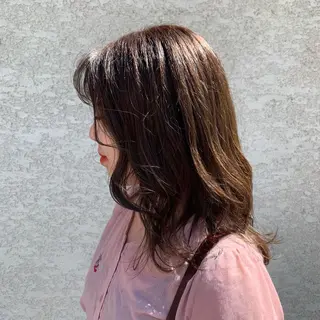 ミディアム カラー 韓国×巻ける髪質改善 💍maki💍のヘアスタイル