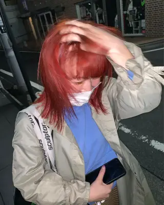 ミディアム カラー ピンクベージュ/新潟 万代/高橋桃葉🍑のヘアスタイル