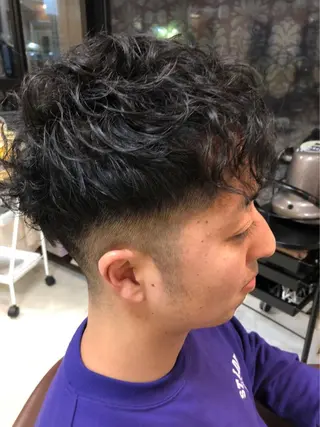 パーマ メンズ 上石神井メンズパーマ 飯田徹のヘアスタイル