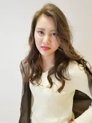 セミロング カラー 髪質改善/ハイライト 小林秀樹のヘアスタイル