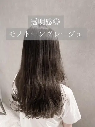 セミロング カラー 🥇ブリーチ無し 透明感🥇佐藤のヘアスタイル