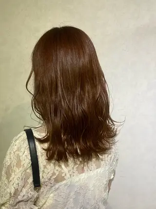 セミロング カラー ブリーチカラーと、髪 質改善。HARUKAのヘアスタイル