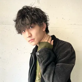 パーマ メンズ メンズパーマ/ ハイトーン/古川晴輝のヘアスタイル