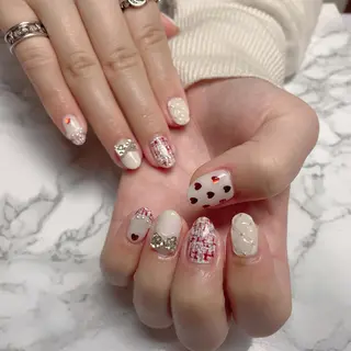 ネイル はな💎ネイル ワンホン、長さ出しのネイルデザイン