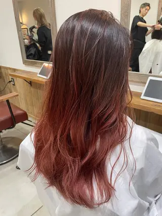 ロング カラー hair design NORM所属・吉田裕太/ハイライト ダブルカラーのヘアスタイル