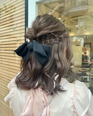 ミディアム カラー ヘアアレンジ 髪質改善カラー☆ ヘアアレンジmiyuのヘアスタイル