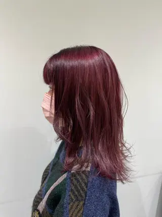 セミロング カラー 【暖色カラー特化】 中山由梨のヘアスタイル