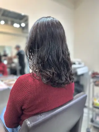 セミロング カラー パーマ 小顔カット✨ 透明感カラー✨kyoのヘアスタイル