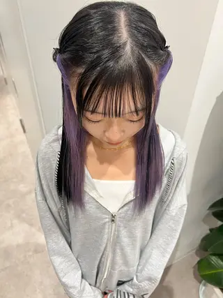 セミロング カラー マツエクmarry池袋所属・マツエクモデル無料 marry 池袋秦のマツエク・マツパデザイン