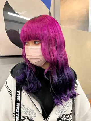 ロング カラー 垢抜けハイトーン×ブ ロウリストAZUKIのヘアスタイル