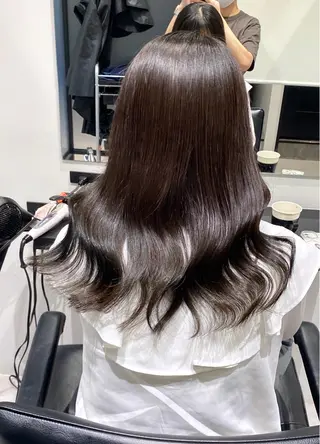 セミロング カラー パーマ ヘアアレンジ 髪質改善水素TR× レイヤーカット/熊澤のヘアスタイル