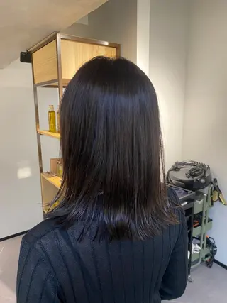 ミディアム カラー LOuNICA銀座所属・透明感カラー/ カット/安田　伍輝のヘアスタイル
