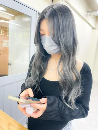 ロング カラー verda所属・✨ブリーチなし透明感 池袋 水野のヘアスタイル