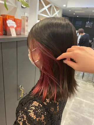 セミロング カラー 柴田 枝利子のヘアスタイル