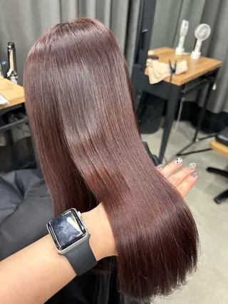 セミロング 女性らしいモテヘア 韓国ヘアhikariのヘアスタイル