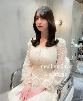 ミディアム LOMA🇰🇷 銀座クボタのヘアスタイル