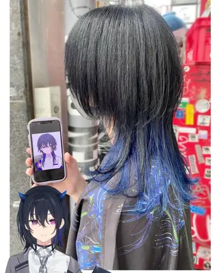 ミディアム カラー GARU-ガル-所属・TSUNO🦖 派手髪/オタク美容師のヘアスタイル