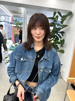 セミロング カラー ボブ/レイヤー/ケア パーマ/リュウタのヘアスタイル