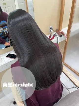 セミロング カラー ヘアアレンジ 🥀暖色韓国ヘア💕 保科侑花のヘアスタイル