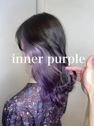 セミロング カラー matiz マティス 表参道所属・💜アンブレラカラー 髪質改善 丸尾】のヘアスタイル