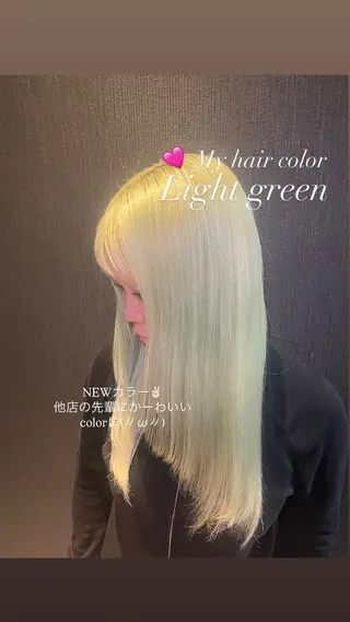 カラー ストレート/多幸感 /フェミニン/鏡のヘアスタイル