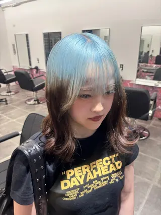 セミロング カラー 栄ハイトーンメンズ yoshiのヘアスタイル