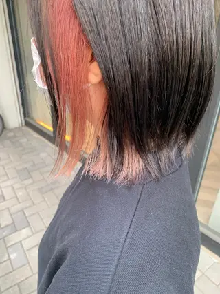 ミディアム ヨシナガマユ🦕 髪質改善艶カラーのヘアスタイル