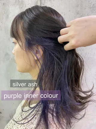 セミロング カラー 舟橋 りんかのヘアスタイル